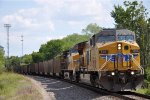 Empty coal train heads west out of the yard